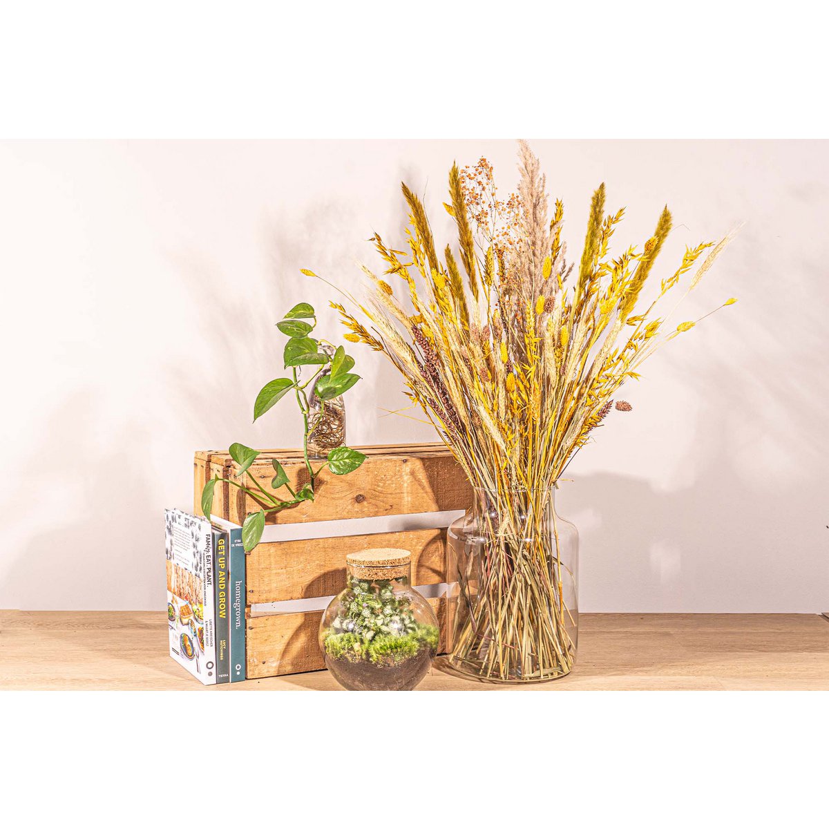 Droogbloemen - Geel XL - Droogboeket - 70cm