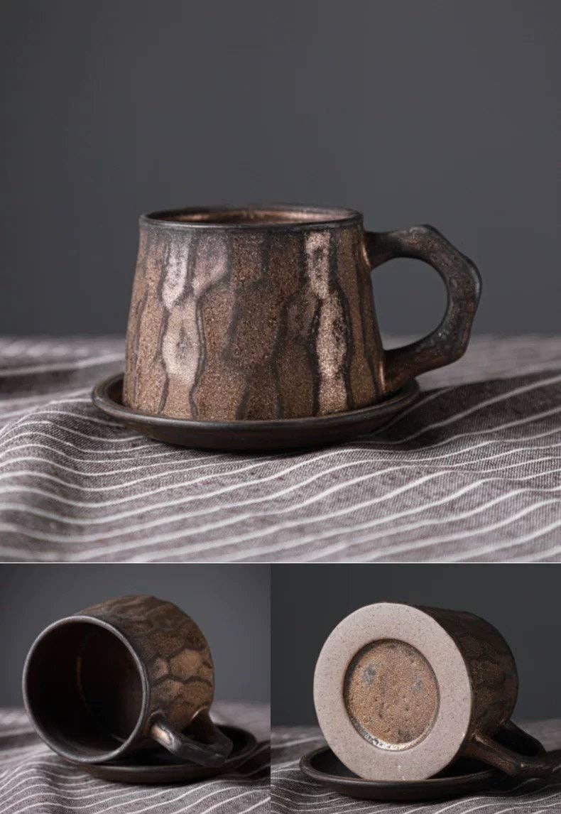 Rustieke Handgemaakte Japanse Koffiekop