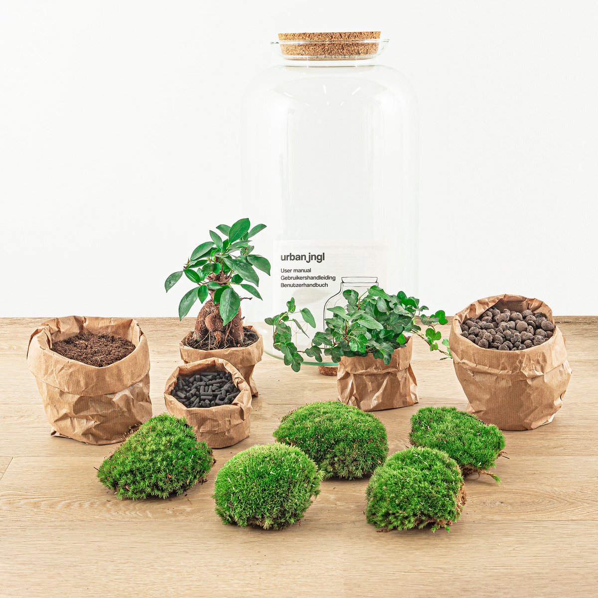 Terrarium DIY Kit - Sven Hedera Bonsai - Flessentuin - ↑ 43 cm