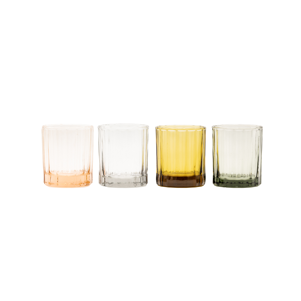 Brût Homeware - Reed Tumbler 25 CL Amber (set van 4) - Waterglazen
