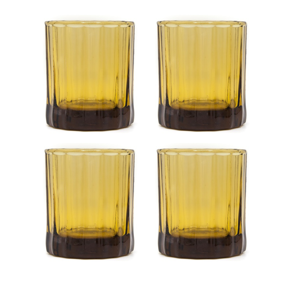 Brût Homeware - Reed Tumbler 25 CL Amber (set van 4) - Waterglazen