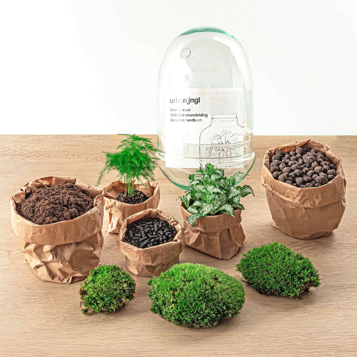 Terrarium DIY Kit - Ei XL - Flessentuin - ↑ 30 cm