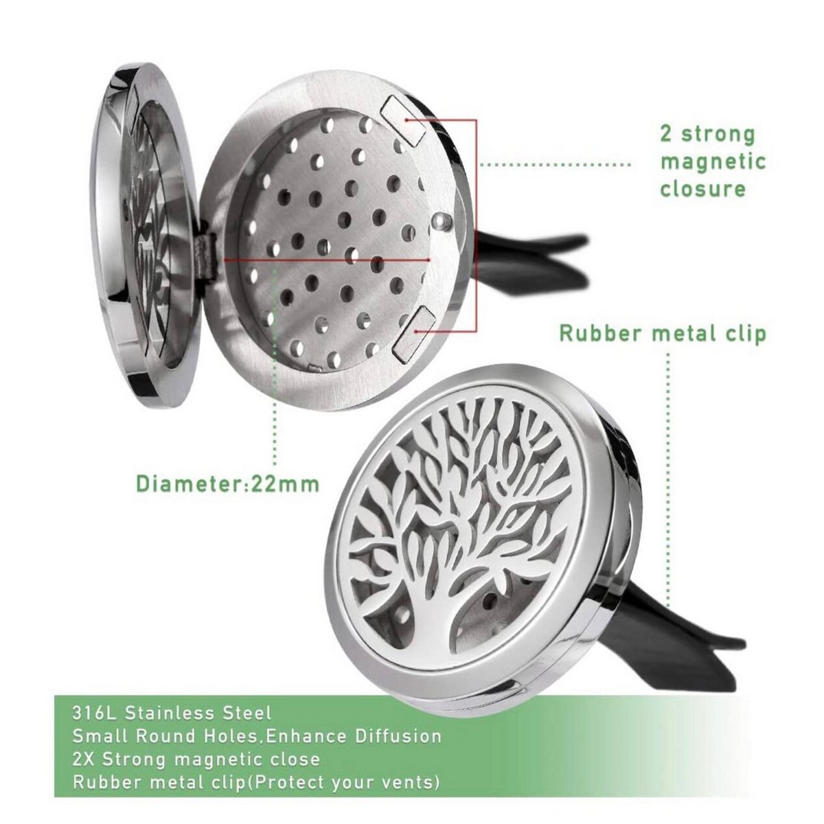 Car Diffuser Life Tree Stainl. Steel