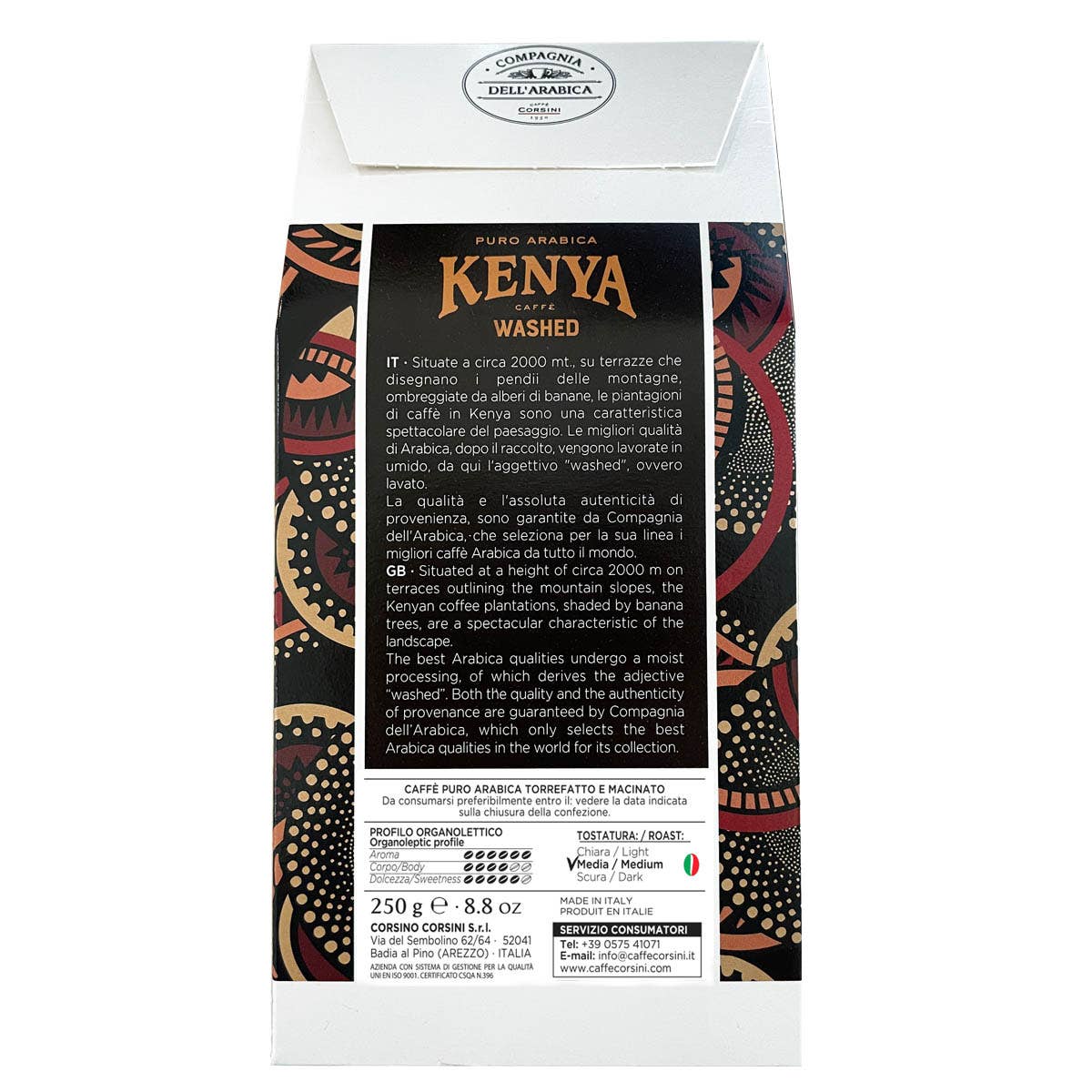 Compagnia dell'Arabica Corsini - gemalen koffie 250 gram
