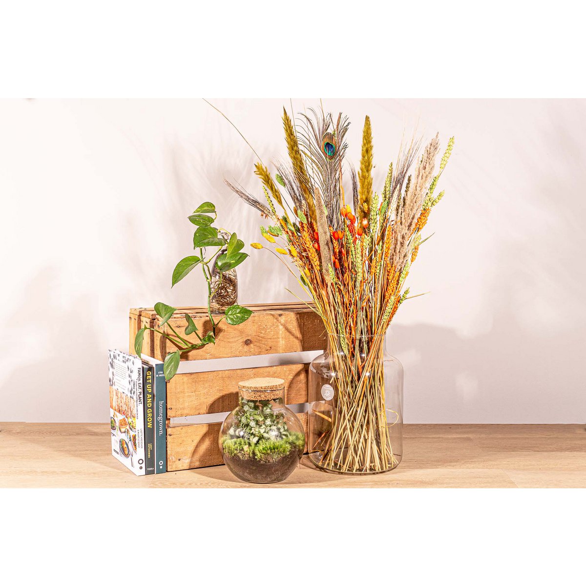 Droogbloemen - Kleurrijke Natuur - Droogboeket - 70cm