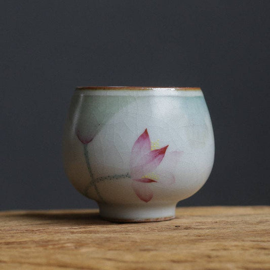 Gohobi handgeschilderde Lotus theekop